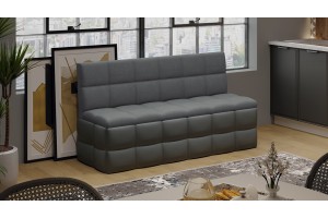 Скамья прямая Домино Исп. 2 Кожзам Серый, Велюр Серый