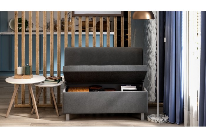 Диван прямой большой «Каир» Исп.2 Велюр Camaro 18 (серый)