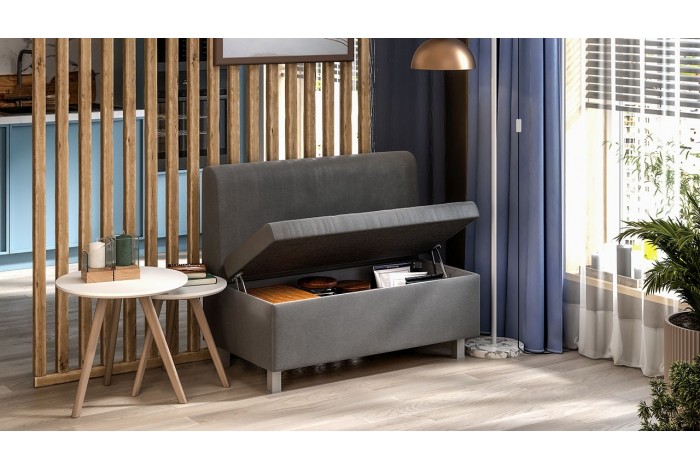 Диван прямой большой «Каир» Исп.2 Велюр Camaro 18 (серый)