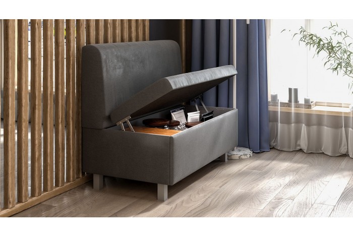 Диван прямой большой «Каир» Исп.2 Велюр Camaro 18 (серый)