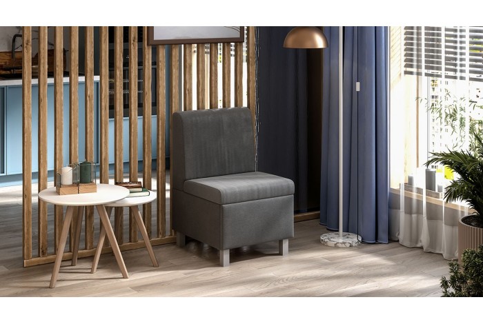 Диван прямой малый «Каир» Исп.2 Велюр Camaro 18 (серый)