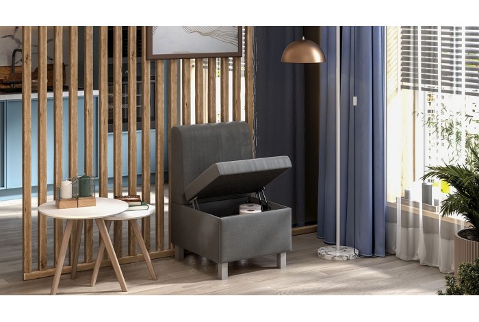 Диван прямой малый «Каир» Исп.2 Велюр Camaro 18 (серый)