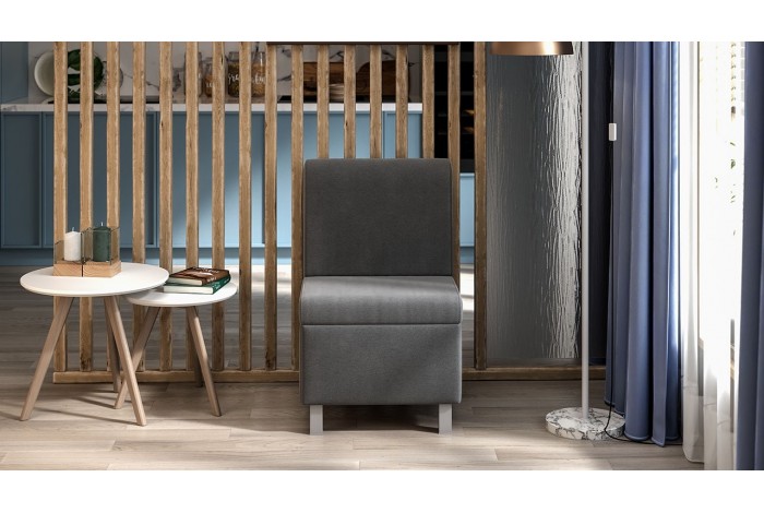 Диван прямой малый «Каир» Исп.2 Велюр Camaro 18 (серый)