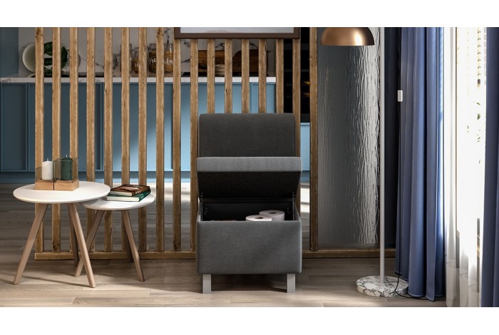 Диван прямой малый «Каир» Исп.2 Велюр Camaro 18 (серый)