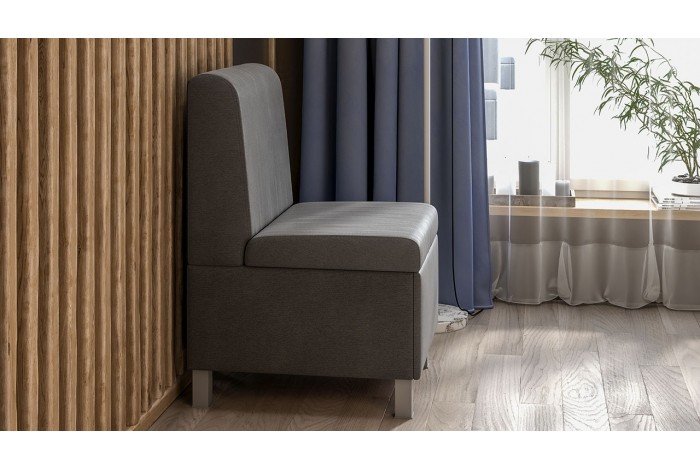 Диван прямой малый «Каир» Исп.2 Велюр Camaro 18 (серый)