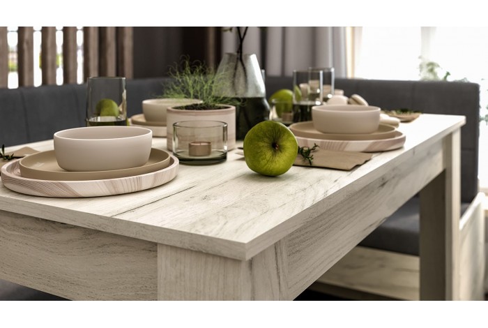 Кухонный уголок «Пекин» Дуб Крафт белый, Микровелюр Duna Steel