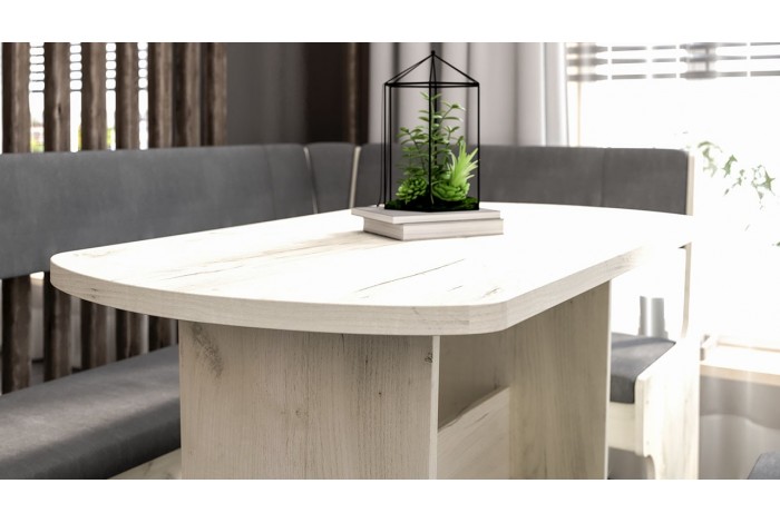 Кухонный уголок «Рио» Дуб Крафт белый, Микровелюр Duna Steel