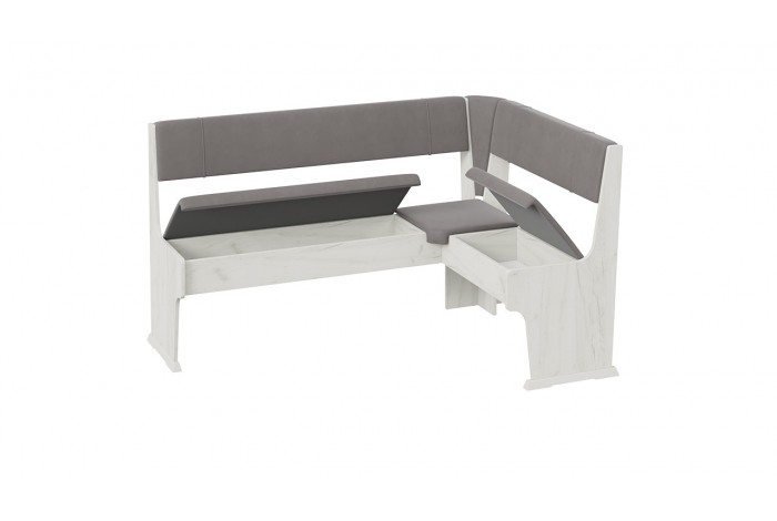 Кухонный уголок «Рио» Дуб Крафт белый, Микровелюр Duna Steel