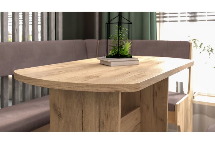 Кухонный уголок «Рио» Дуб Крафт золотой, Микровелюр Duna Stone