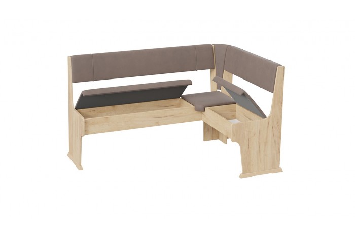 Кухонный уголок «Рио» Дуб Крафт золотой, Микровелюр Duna Stone