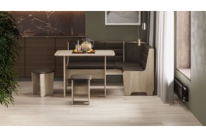 Кухонный уголок Техас Исп.2 Дуб Сонома, Кашемир коричневый