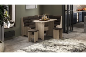 Кухонный уголок Техас Исп.2 Дуб Сонома, Кашемир коричневый