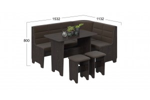 Кухонный уголок Техас Исп.2 Венге, Кашемир коричневый