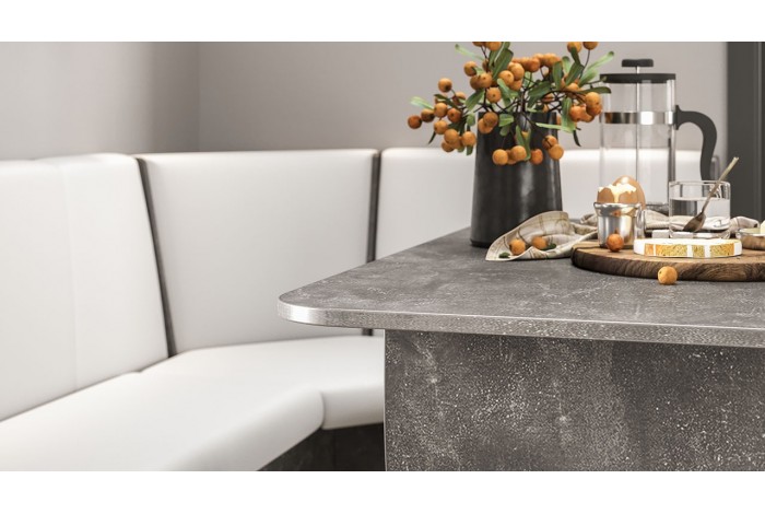 Кухонный уголок «Техас» Исп.1 Ателье темный, Экокожа белая