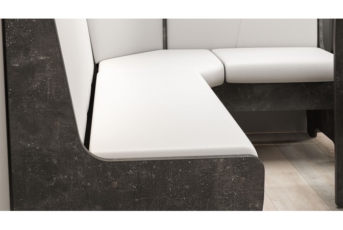 Кухонный уголок «Техас» Исп.1 Ателье темный, Экокожа белая