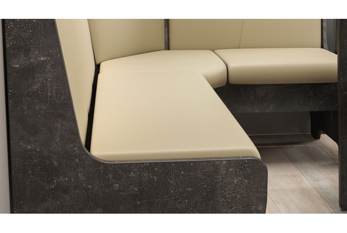 Кухонный уголок «Техас» Исп.1 Ателье темный, Экокожа бежевая