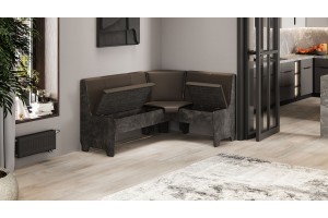 Кухонный уголок Техас Исп.1 Ателье темный, Экокожа коричневая