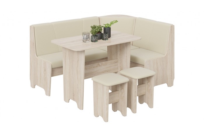 Кухонный уголок «Техас» Исп.1 Дуб Сонома, Экокожа бежевая