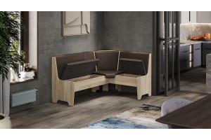 Кухонный уголок Техас Исп.1 Дуб Сонома, Экокожа коричневая