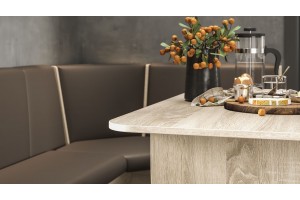 Кухонный уголок Техас Исп.1 Дуб Сонома, Экокожа коричневая