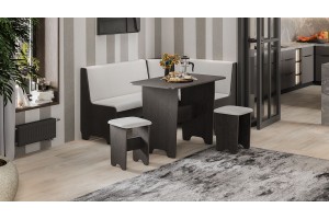 Кухонный уголок Техас Исп.1 Венге, Экокожа белая