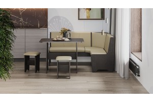 Кухонный уголок Техас Исп.1 Венге, Экокожа бежевая