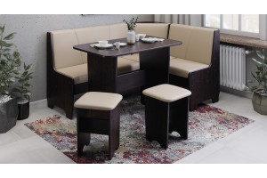 Кухонный уголок Техас Исп.1 Венге, Экокожа бежевая