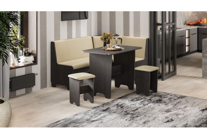 Кухонный уголок «Техас» Исп.1 Венге, Экокожа бежевая