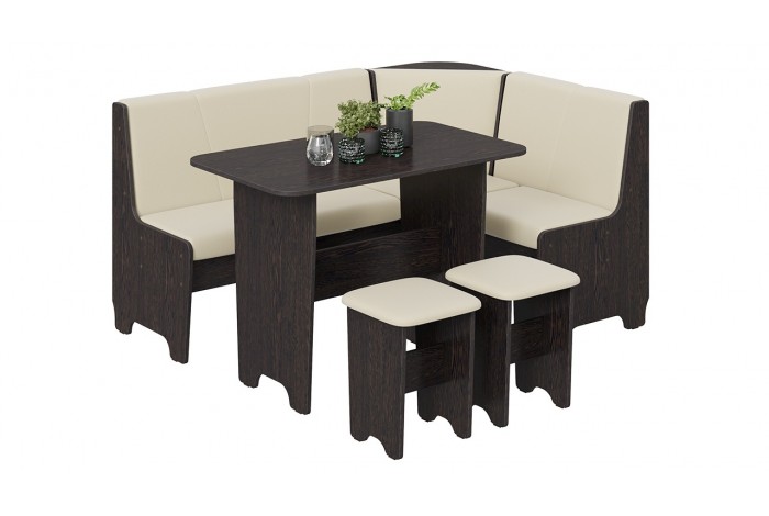 Кухонный уголок «Техас» Исп.1 Венге, Экокожа бежевая