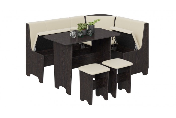 Кухонный уголок «Техас» Исп.1 Венге, Экокожа бежевая