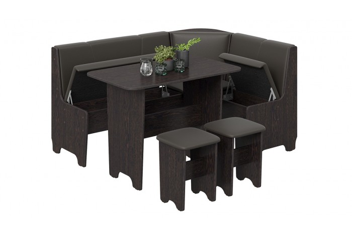 Кухонный уголок «Техас» Исп.1 Венге, Экокожа коричневая