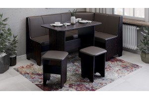 Кухонный уголок Техас Исп.1 Венге, Экокожа коричневая