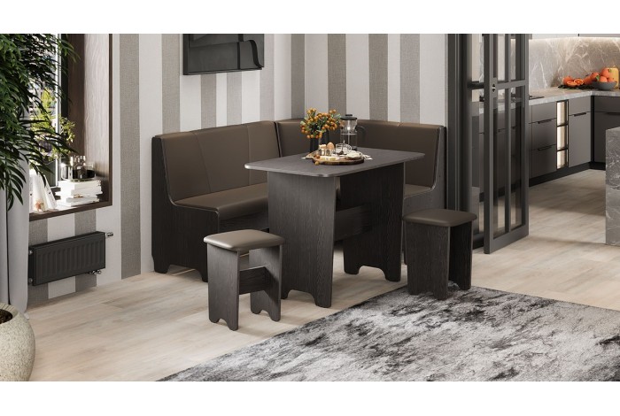 Кухонный уголок «Техас» Исп.1 Венге, Экокожа коричневая