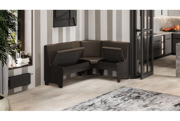 Кухонный уголок «Техас» Исп.1 Венге, Экокожа коричневая