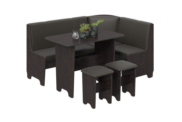 Кухонный уголок «Техас» Исп.1 Венге, Экокожа коричневая