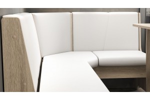 Кухонный уголок Техас Исп.1 Дуб Сонома, Экокожа белая