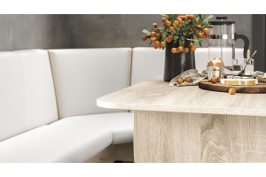 Кухонный уголок Техас Исп.1 Дуб Сонома, Экокожа белая