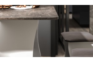 Обеденная группа Тип 1 Белый, Ателье темный, Иск.замша Stone