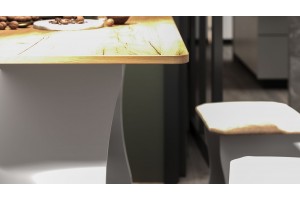 Обеденная группа Тип 1  Белый, Дуб Крафт золотой, Иск.замша Latte