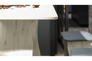 Обеденная группа Тип 1 Дуб Крафт белый, Велюр Серый