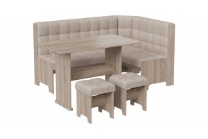 Кухонный уголок Флорида Дуб Сонома трюфель, Микровелюр Wellmart Dark