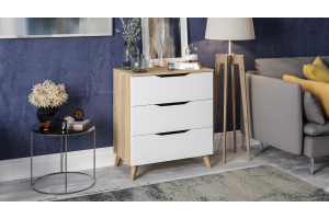 Комод Тип 3 с опорами Бук матовый, Дуб Сонома, Белый Ясень