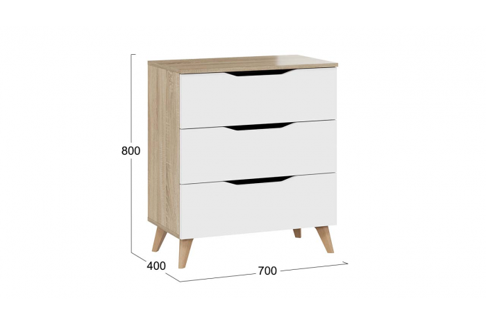 Комод Тип 3 с опорами Бук матовый, Дуб Сонома, Белый Ясень
