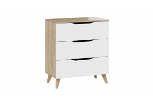 Комод Тип 3 с опорами Бук матовый, Дуб Сонома, Белый Ясень