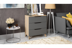 Комод Тип 3 с опорами Бук матовый, Дуб Сонома, Графит Серый