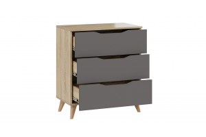 Комод Тип 3 с опорами Бук матовый, Дуб Сонома, Графит Серый