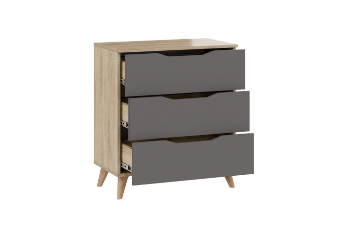 Комод Тип 3 с опорами Бук матовый, Дуб Сонома, Графит Серый