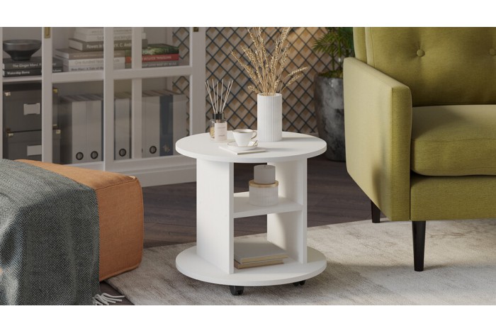 Стол журнальный Остин Белый Ясень