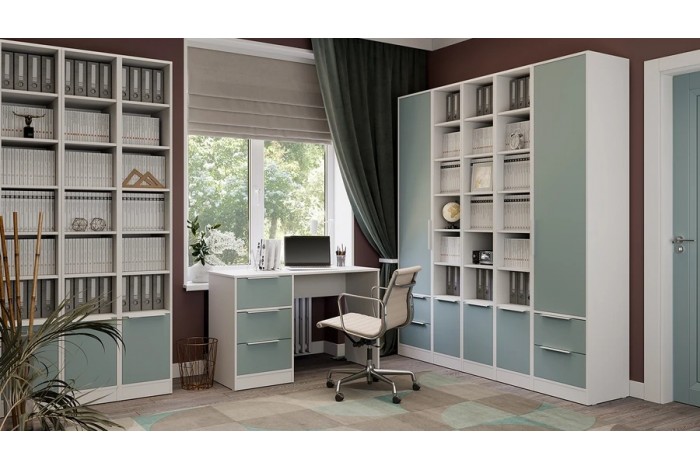Модульная мебель для офиса «Марли» Белый, Серо-голубой