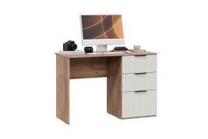 Стол письменный Графит Дуб Крафт Табачный, Холст Белый